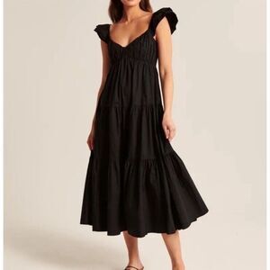 Abercrombie & Fitch Black Midi Dress